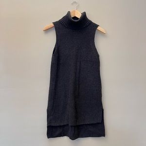 Merona Cotton Turtleneck Sweater Vest in Heather Grey